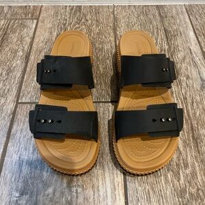 CROCS Black and Tan Women's Sandals